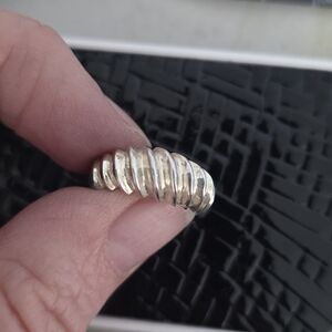 Vintage 925 Sterling Silver Shrimp Dome Pinky Ring Size 4